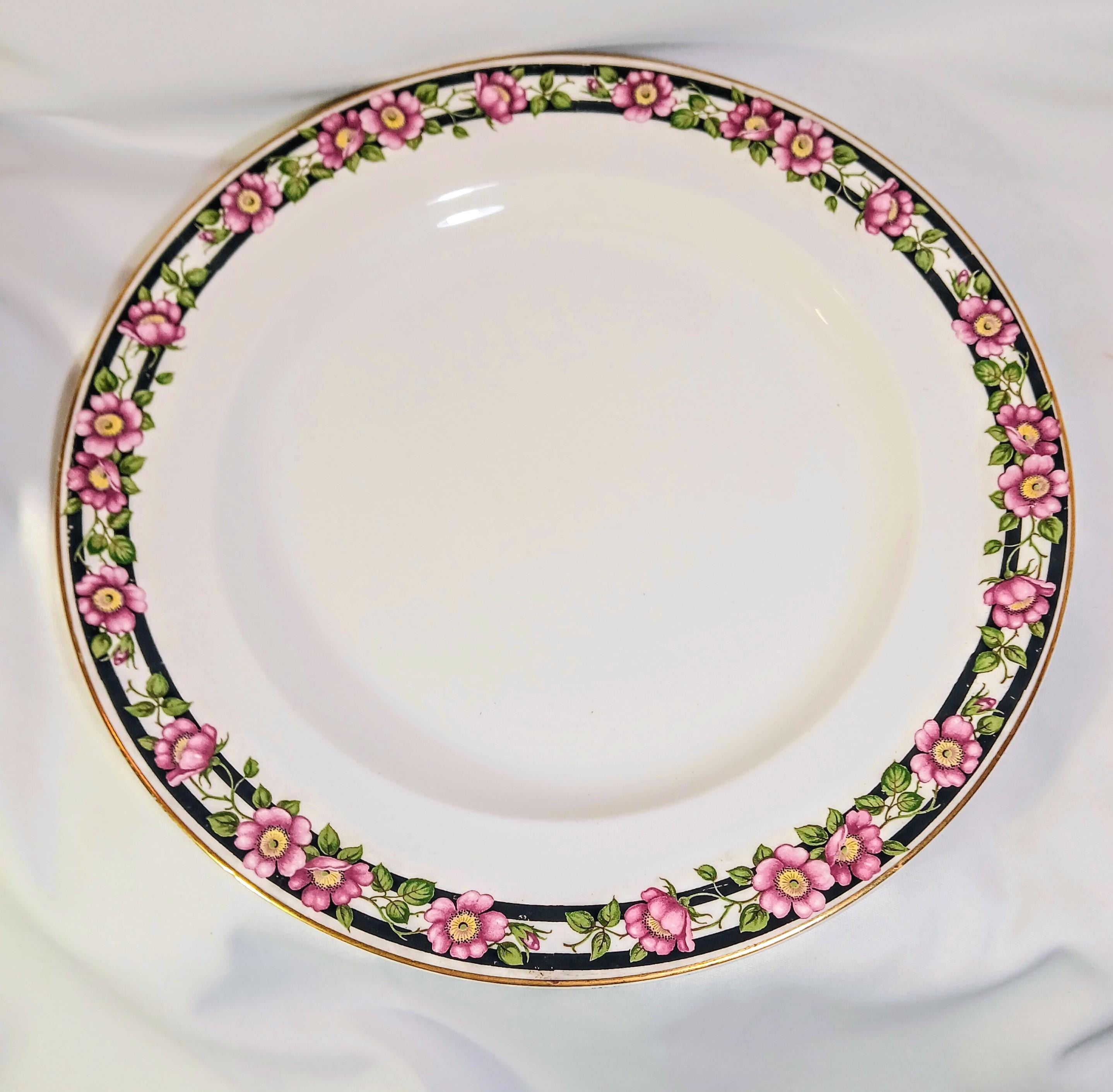 Pair of Antique Booths Silicon China Dinner Plates, England c. 1895–1910
