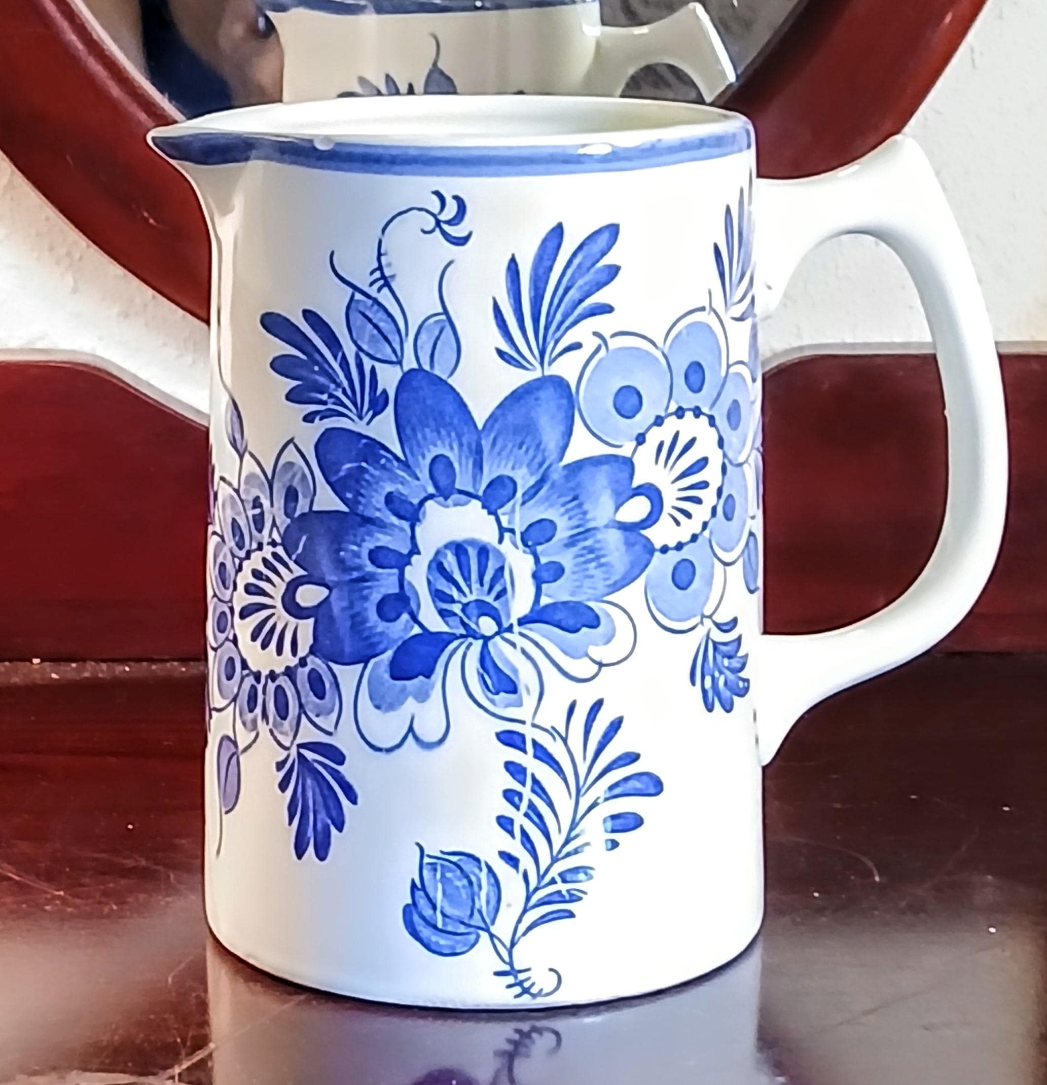 Vintage Pitcher | Ardco Dallas | Blue and White