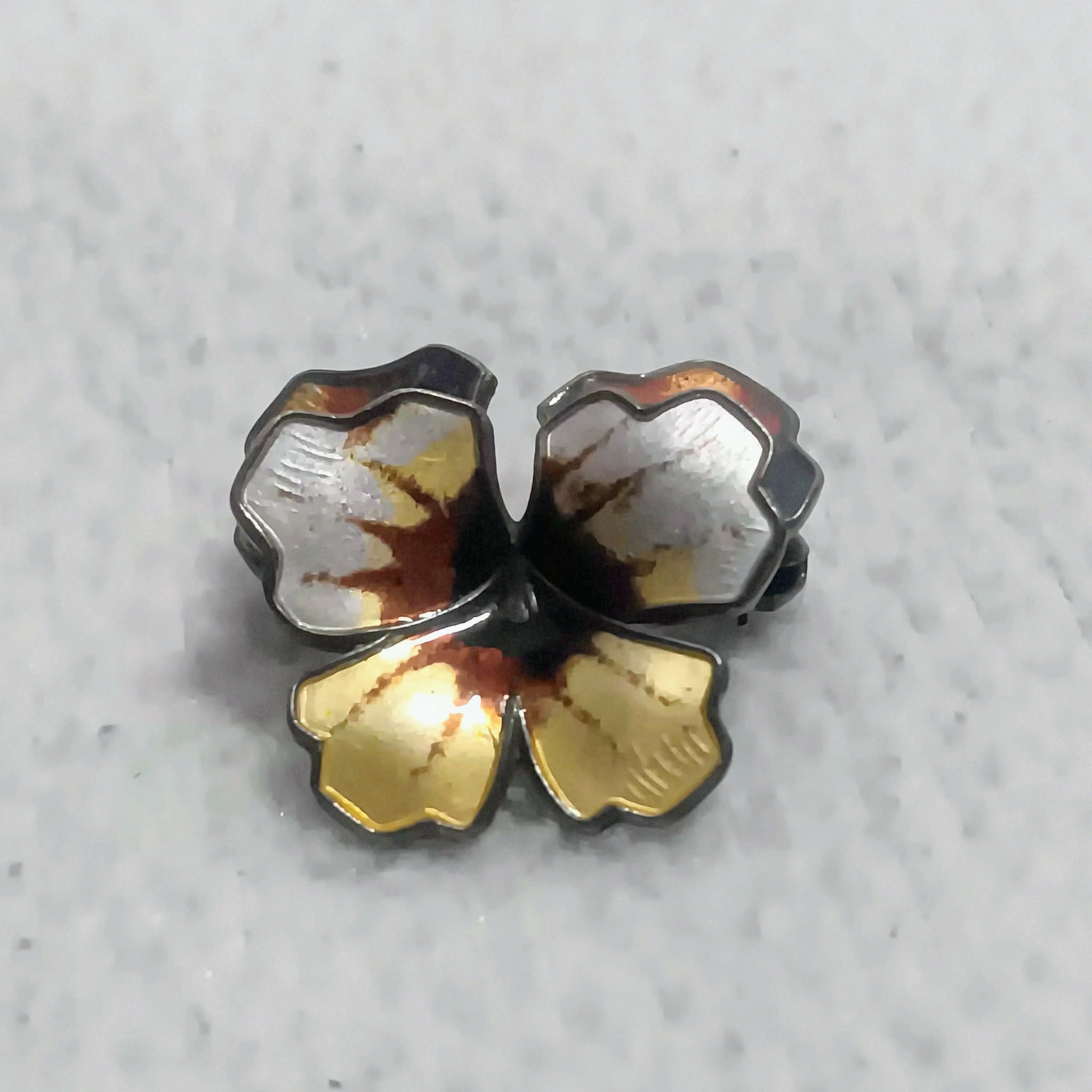 Vintage David Andersen of Norway Pansy Brooch - Sterling Silver & Enamel