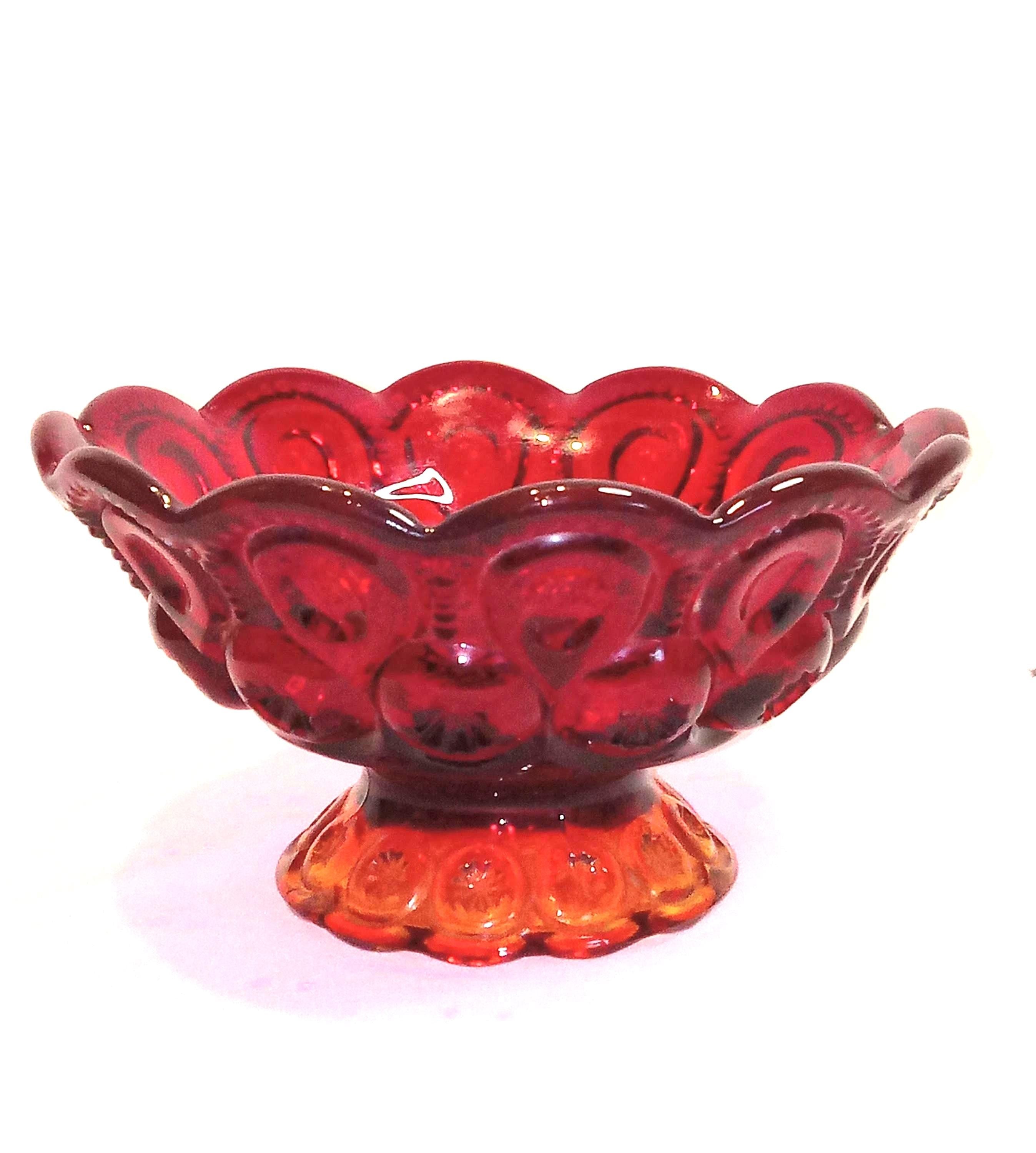 Red Glass Decorative Bowl - L.E. Smith Moon & Stars – Mid Century  Decor