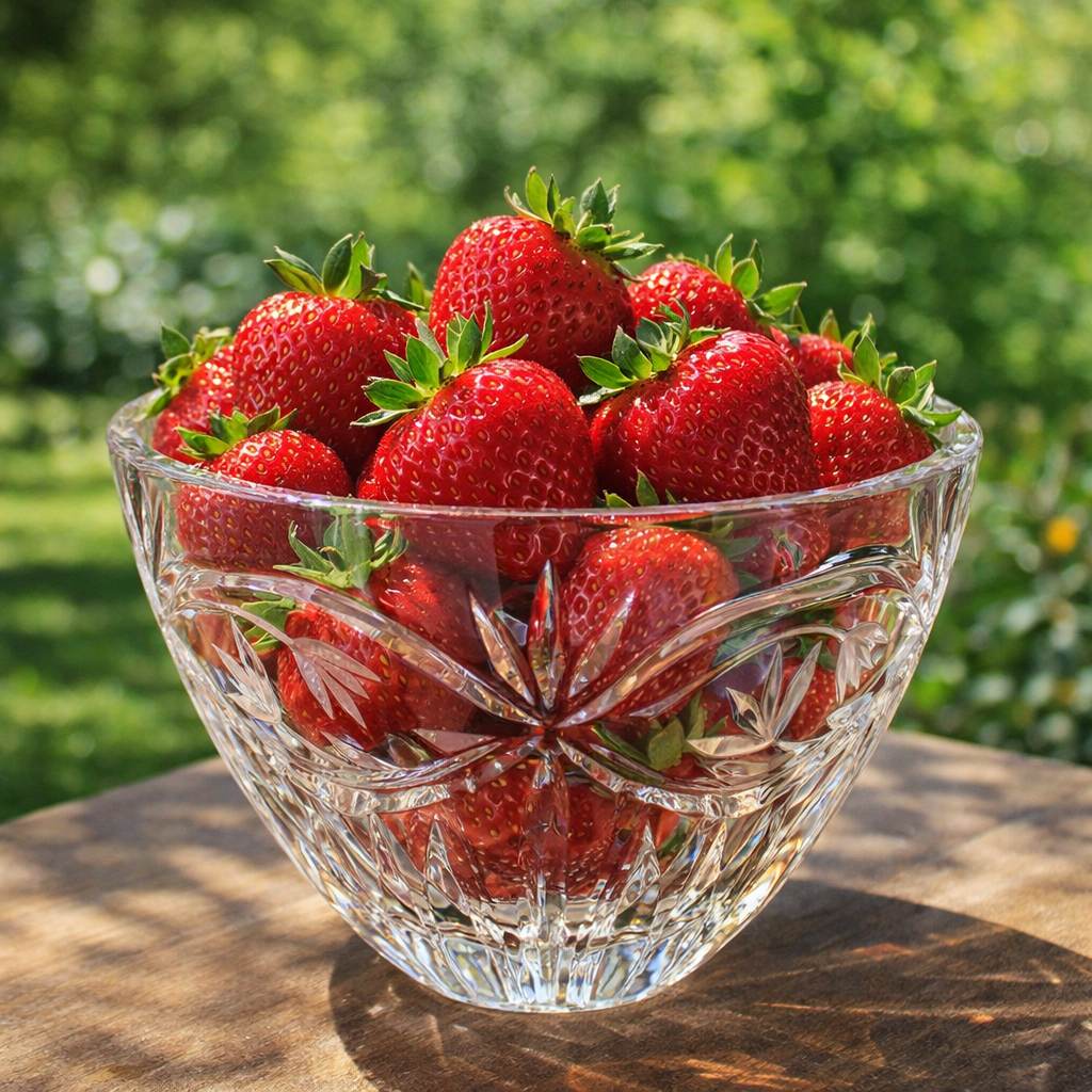 Vintage Gorham Crystal Bowl / Victorian Garden Pattern