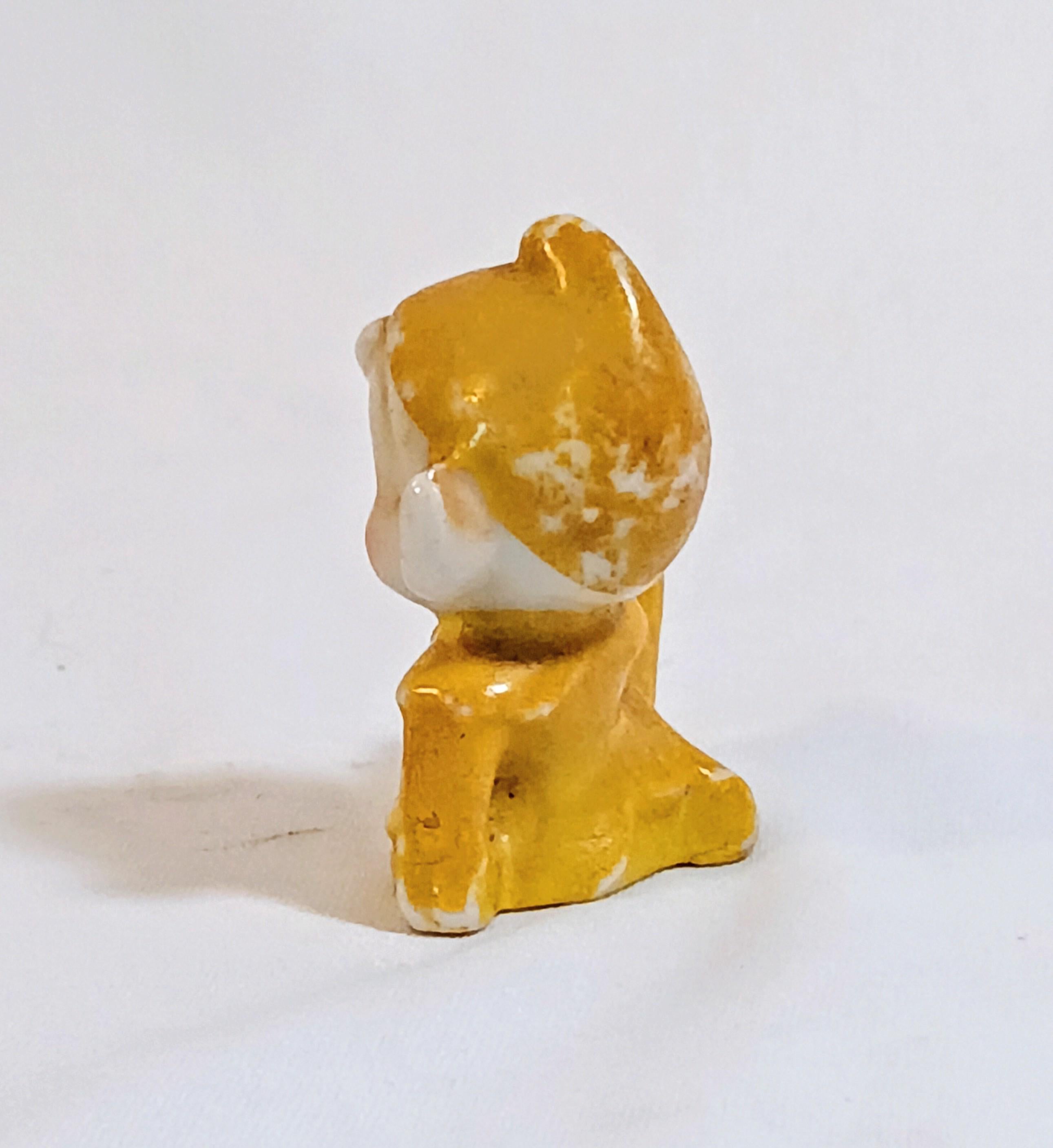 Vintage Ceramic Figurine - Yellow Pixie/Elf - 1940s