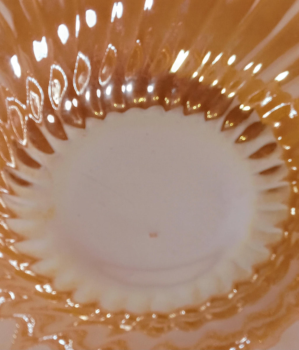 Vintage Anchor Hocking Fire-King Salad Bowl – Peach Luster Iridescent Glass