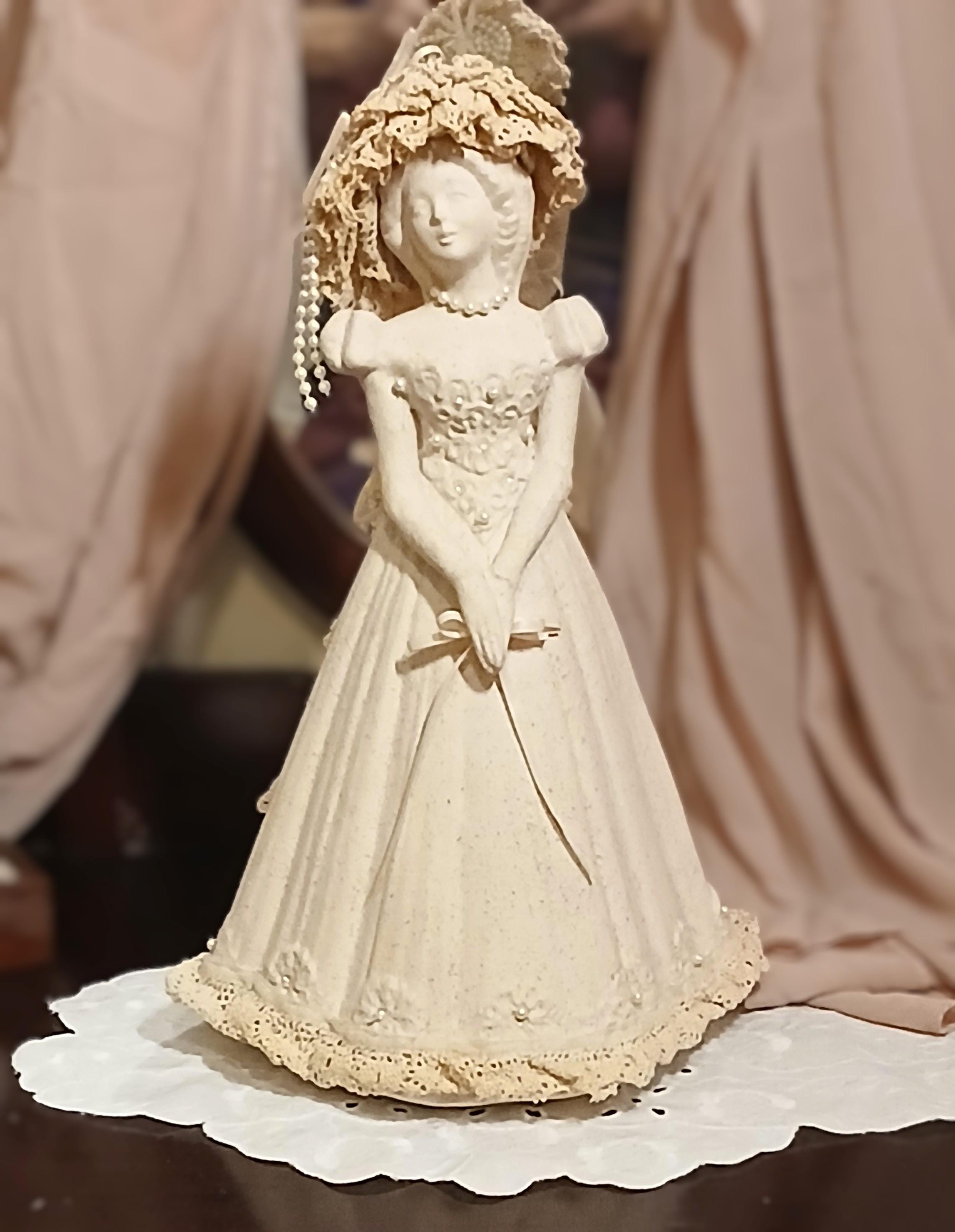 Vintage Victorian Lady Statue - Romantic Decor 1990