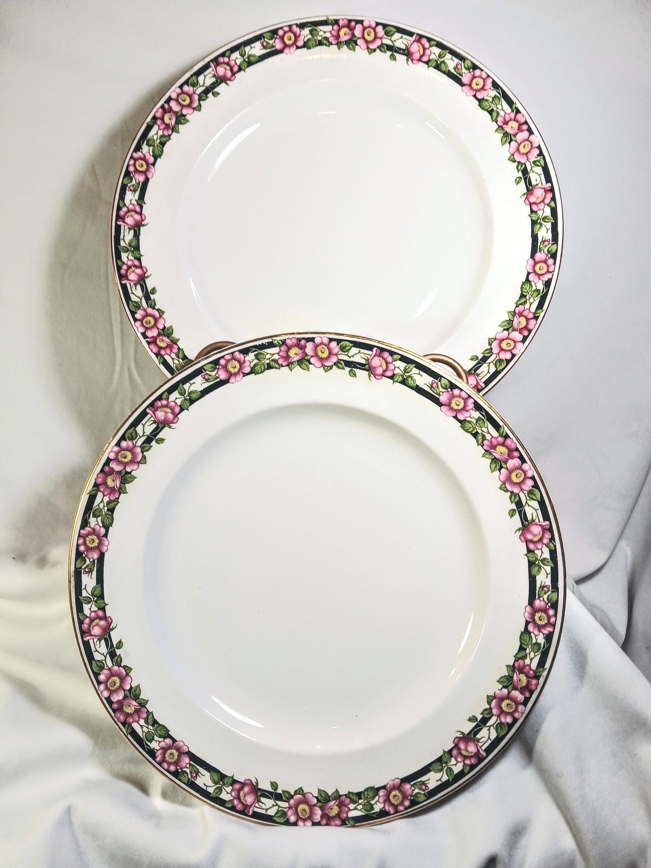 Pair of Antique Booths Silicon China Dinner Plates, England c. 1895–1910