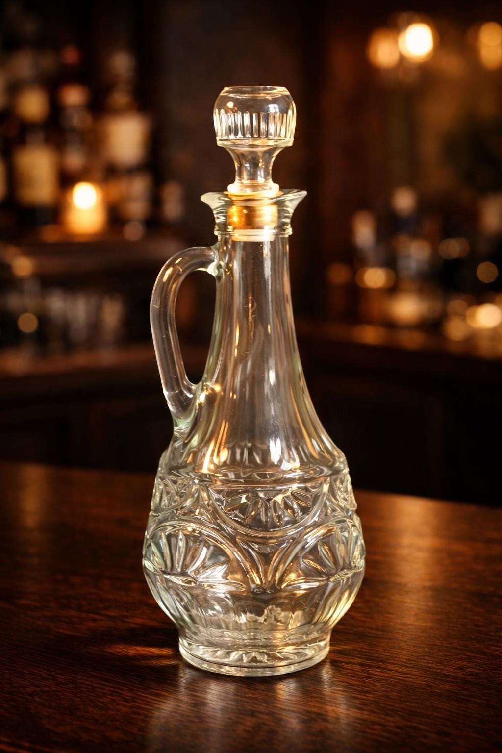 Vintage Decanter with Stopper – 12" Mid-Century Barware