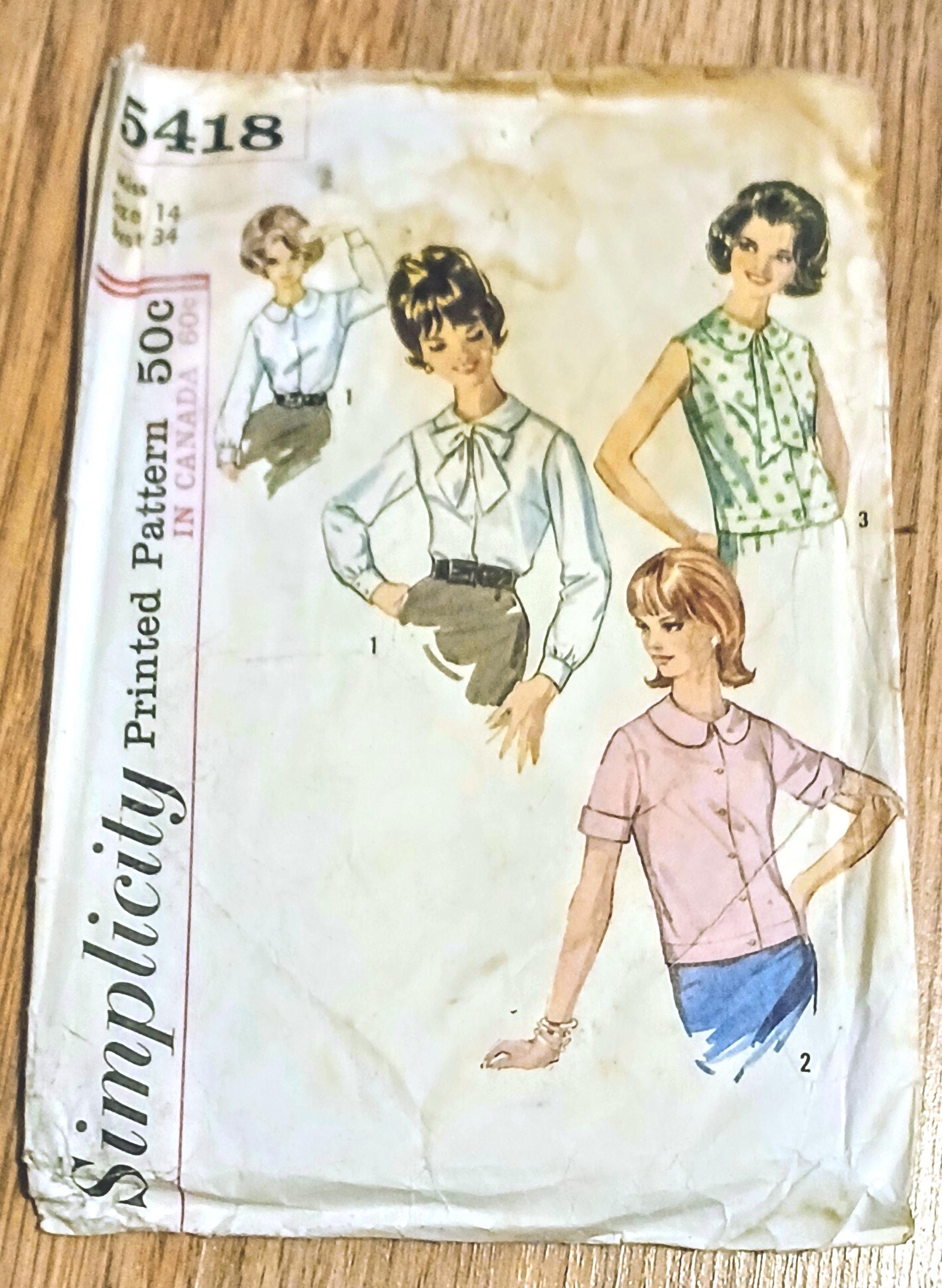 Vintage Simplicity 1950s Sewing Pattern Lot | Dresses & Blouses
