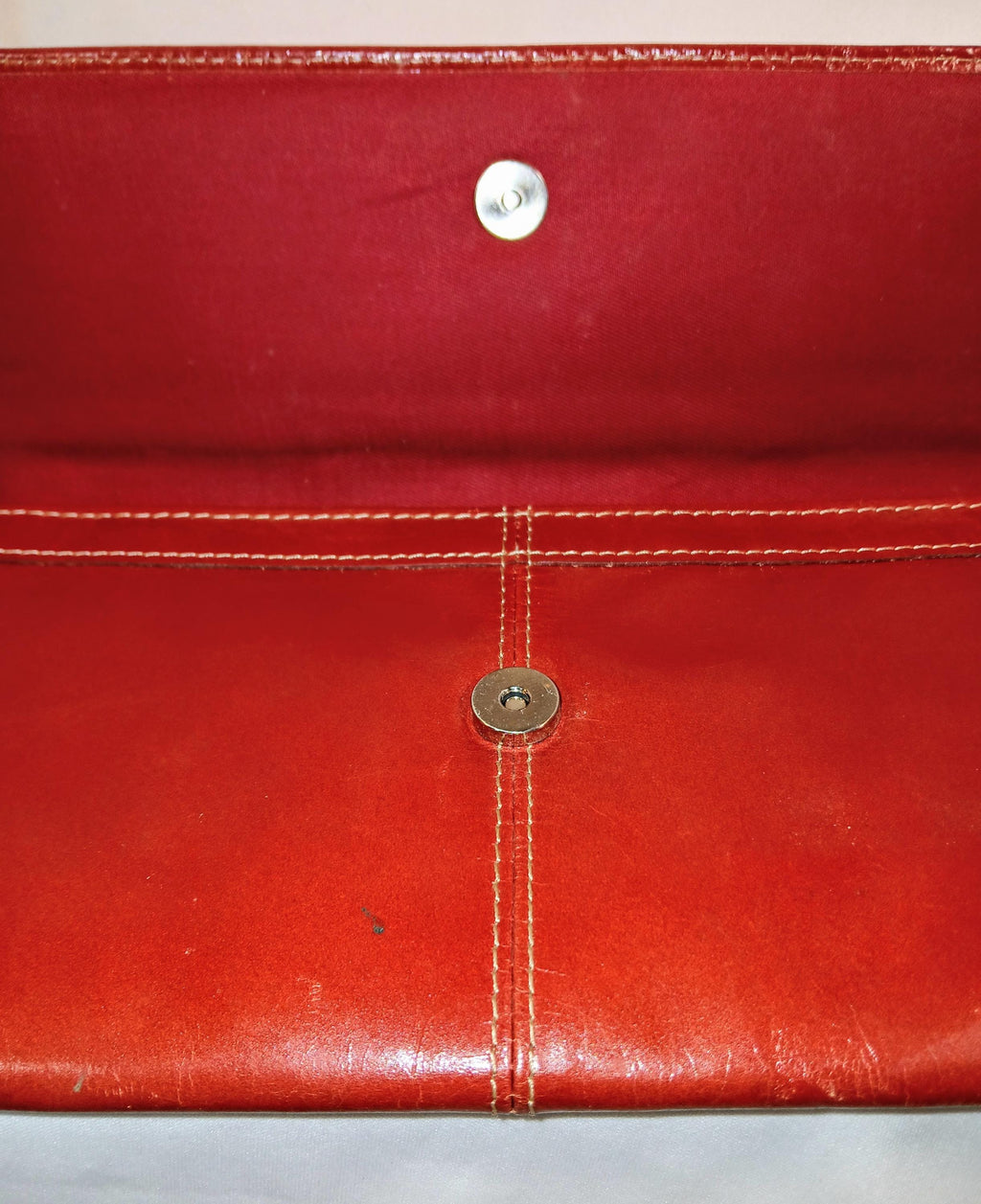 Vintage Fossil Red Leather Clutch/Handbag - Y2K Model