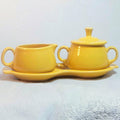Fiestaware Sugar Bowl & Creamer Set with Underplate - Sunflower Yellow
