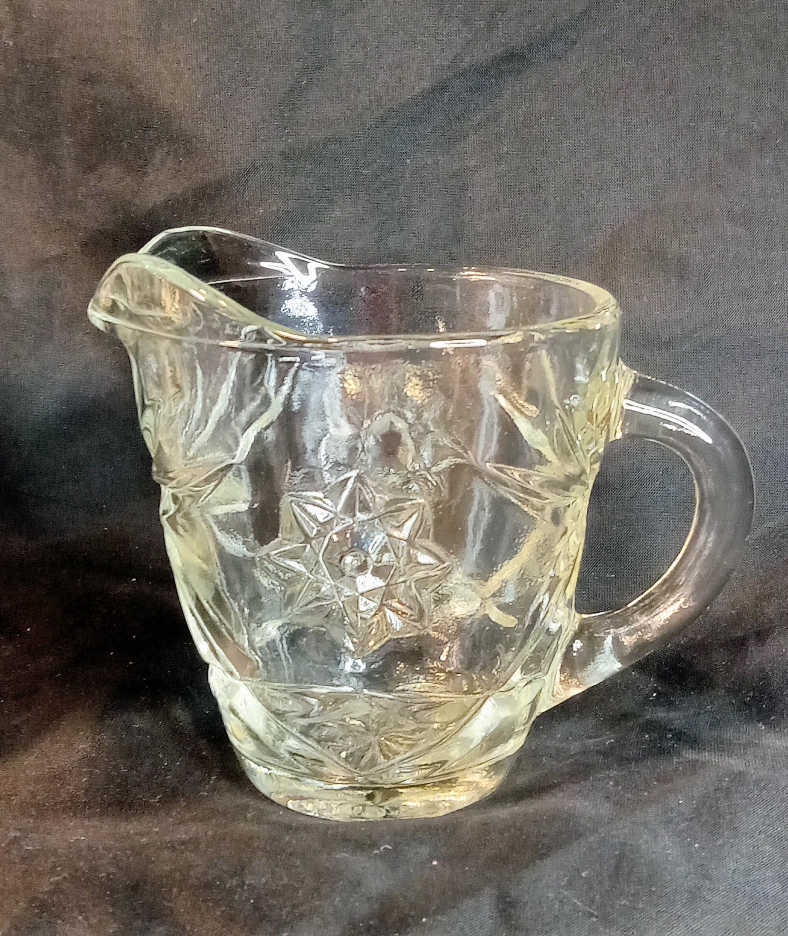 Vintage Anchor Hocking EAPC Star of David Creamer & Sugar Bowl Set