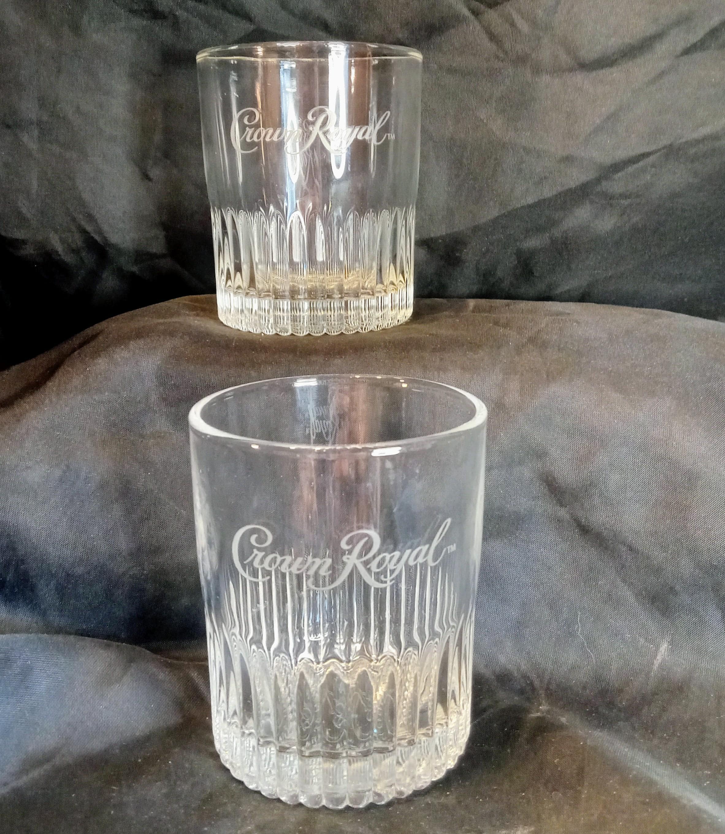 Vintage Crown Royal Low Ball Rocks Whiskey Glasses - Set of two
