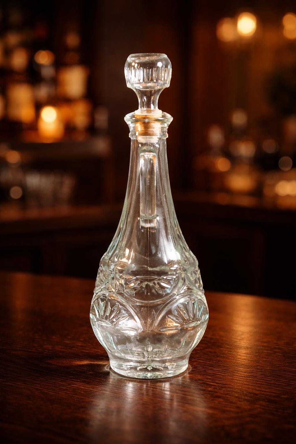 Vintage Decanter with Stopper – 12" Mid-Century Barware