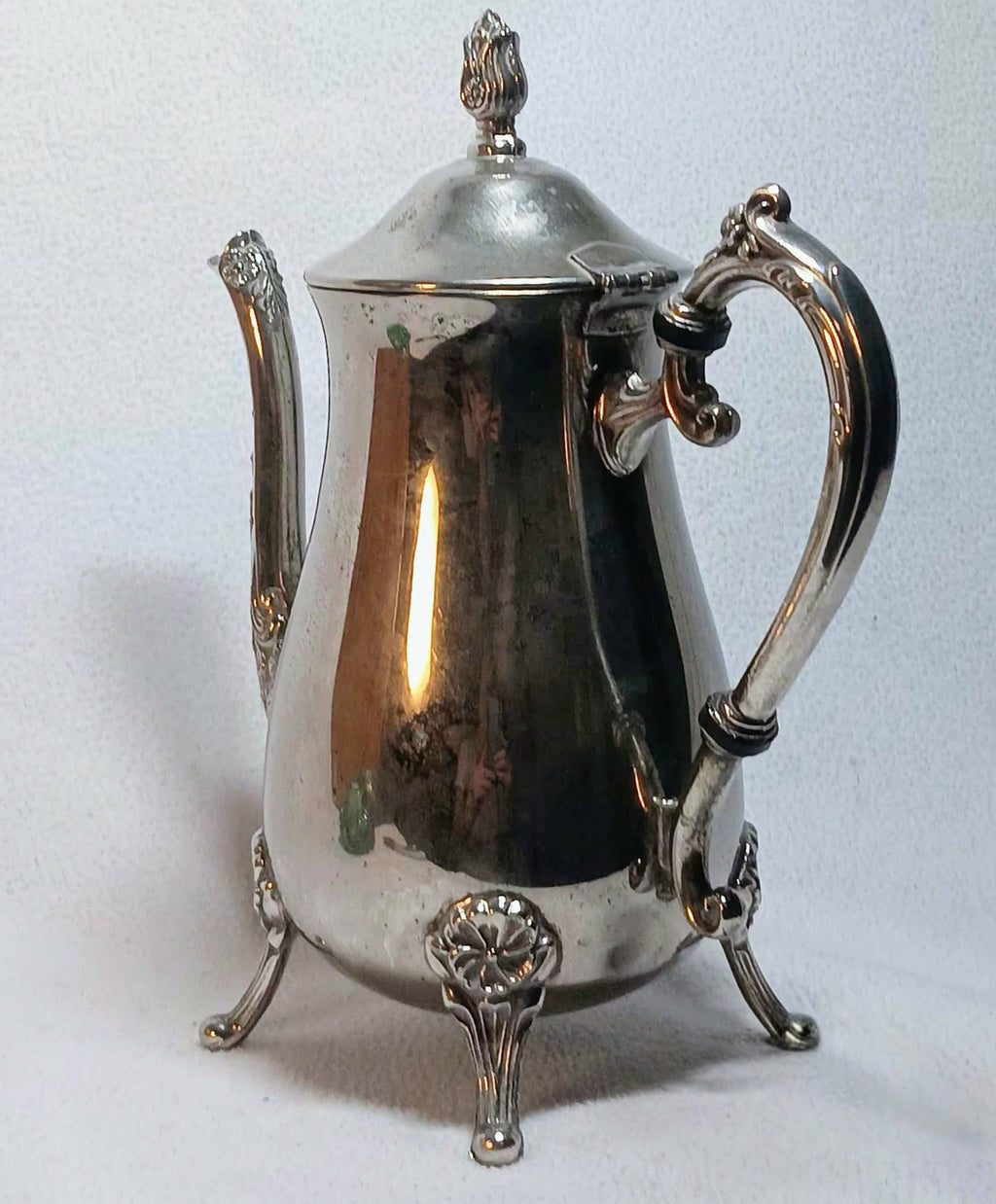 Vintage International Silver Silverplate Teapot Ornate Footed Tea Pot Classic Serveware