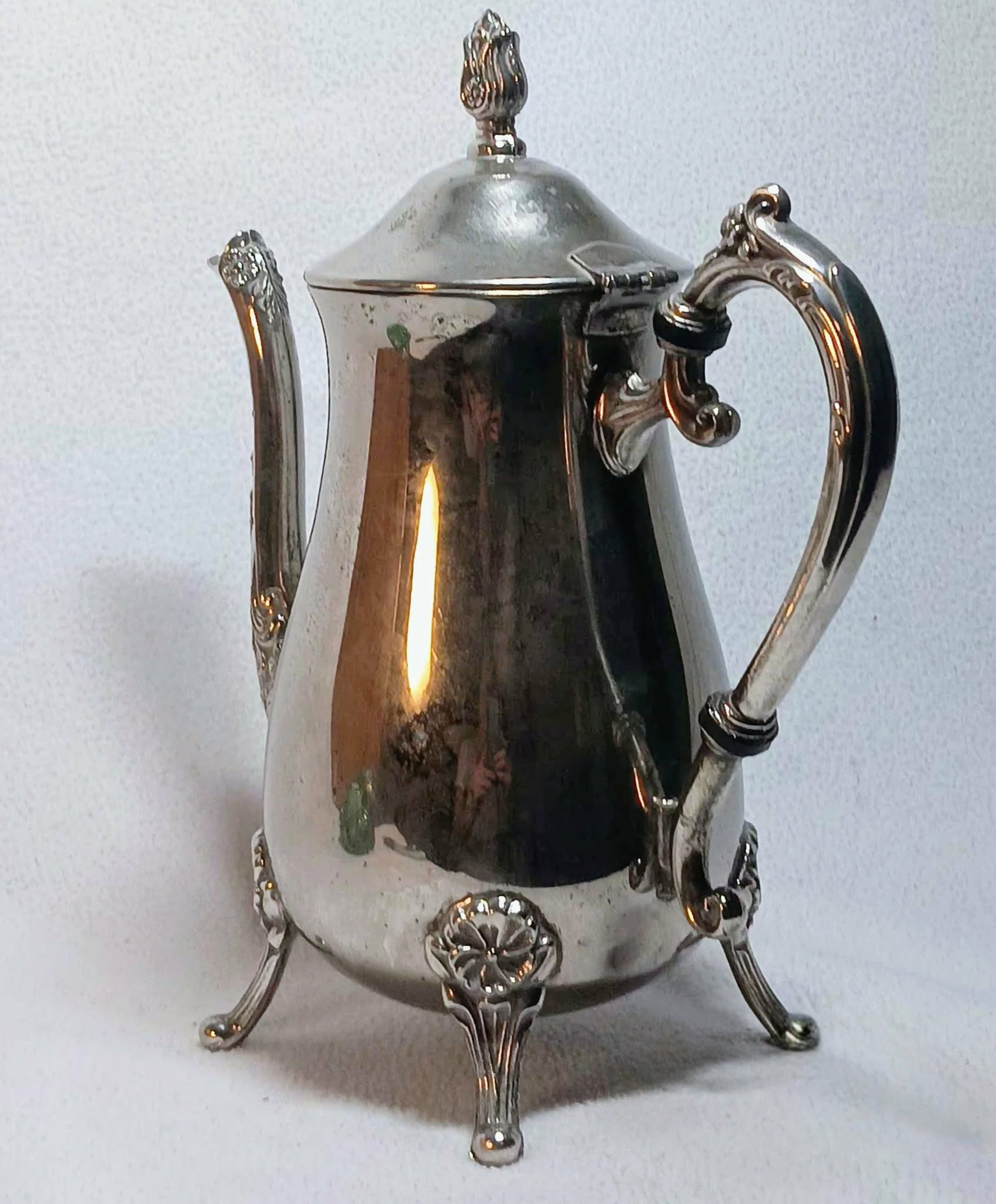 Vintage International Silver Silverplate Teapot Ornate Footed Tea Pot Classic Serveware