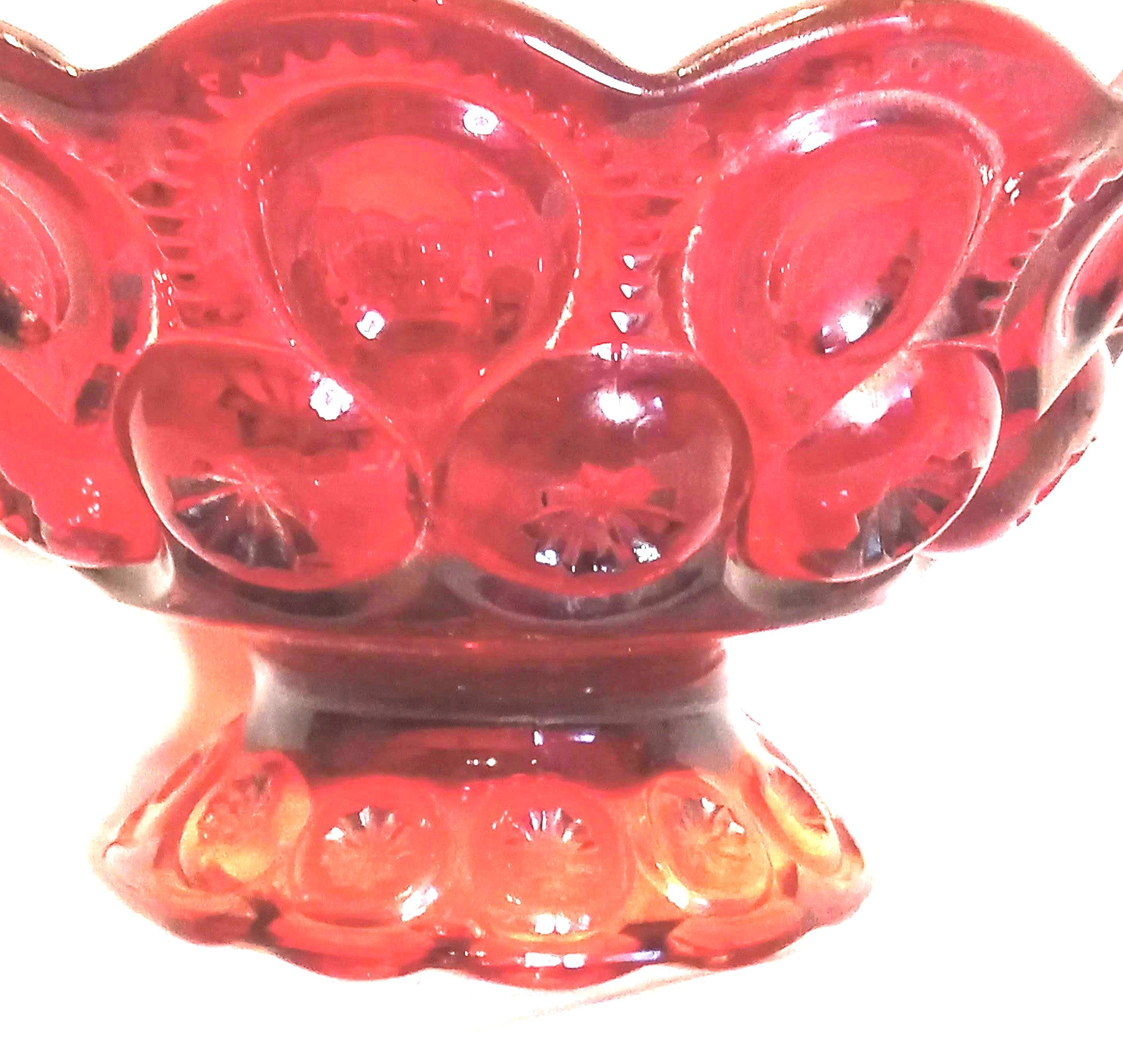 Red Glass Decorative Bowl - L.E. Smith Moon & Stars – Mid Century  Decor