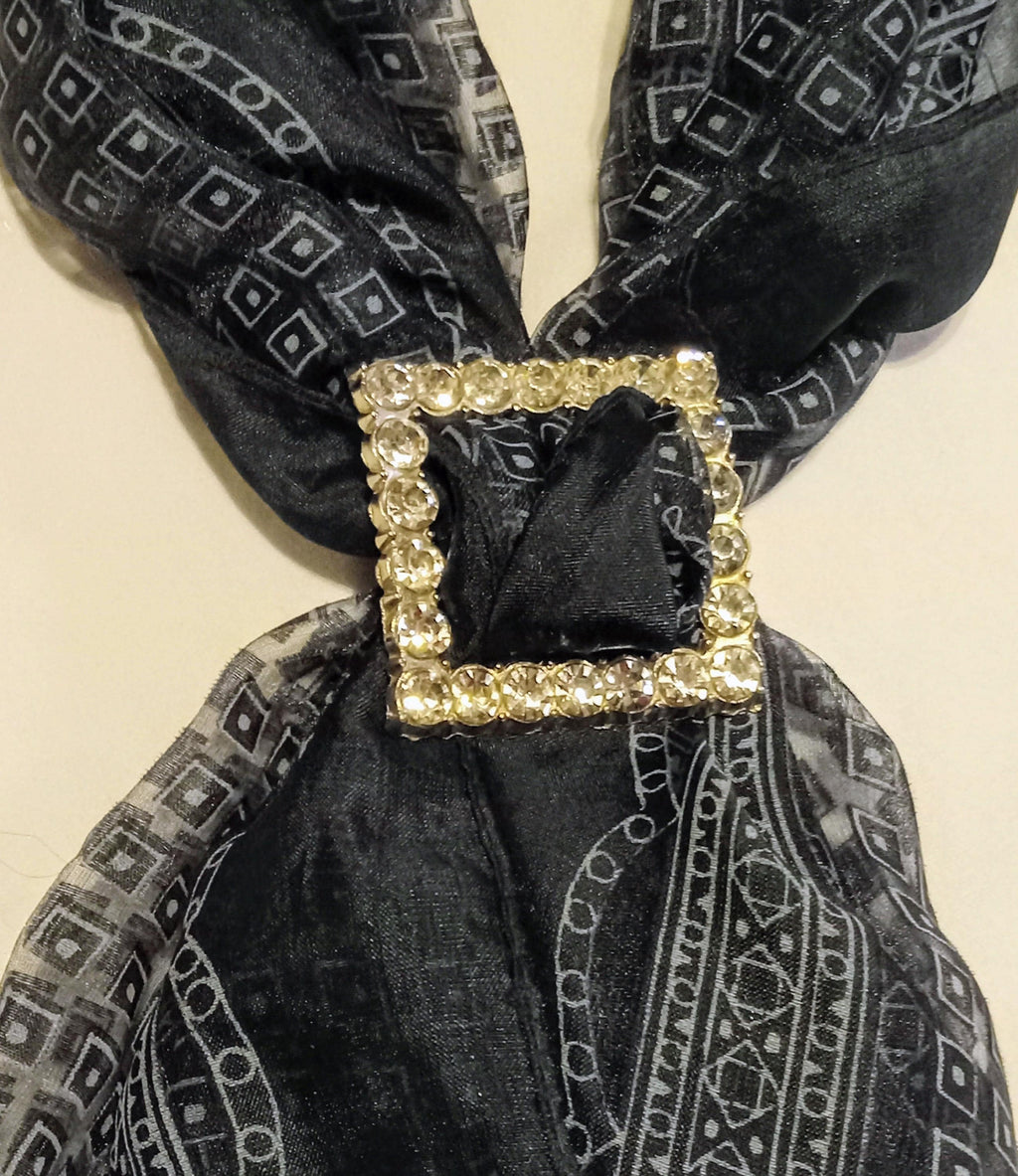 Vintage Rhinestone Scarf Buckles