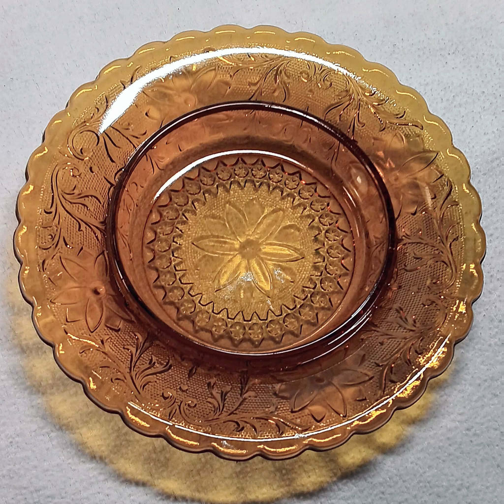 Indiana Glass Amber Butter Dish - Tiara Exclusives - Domed Lid