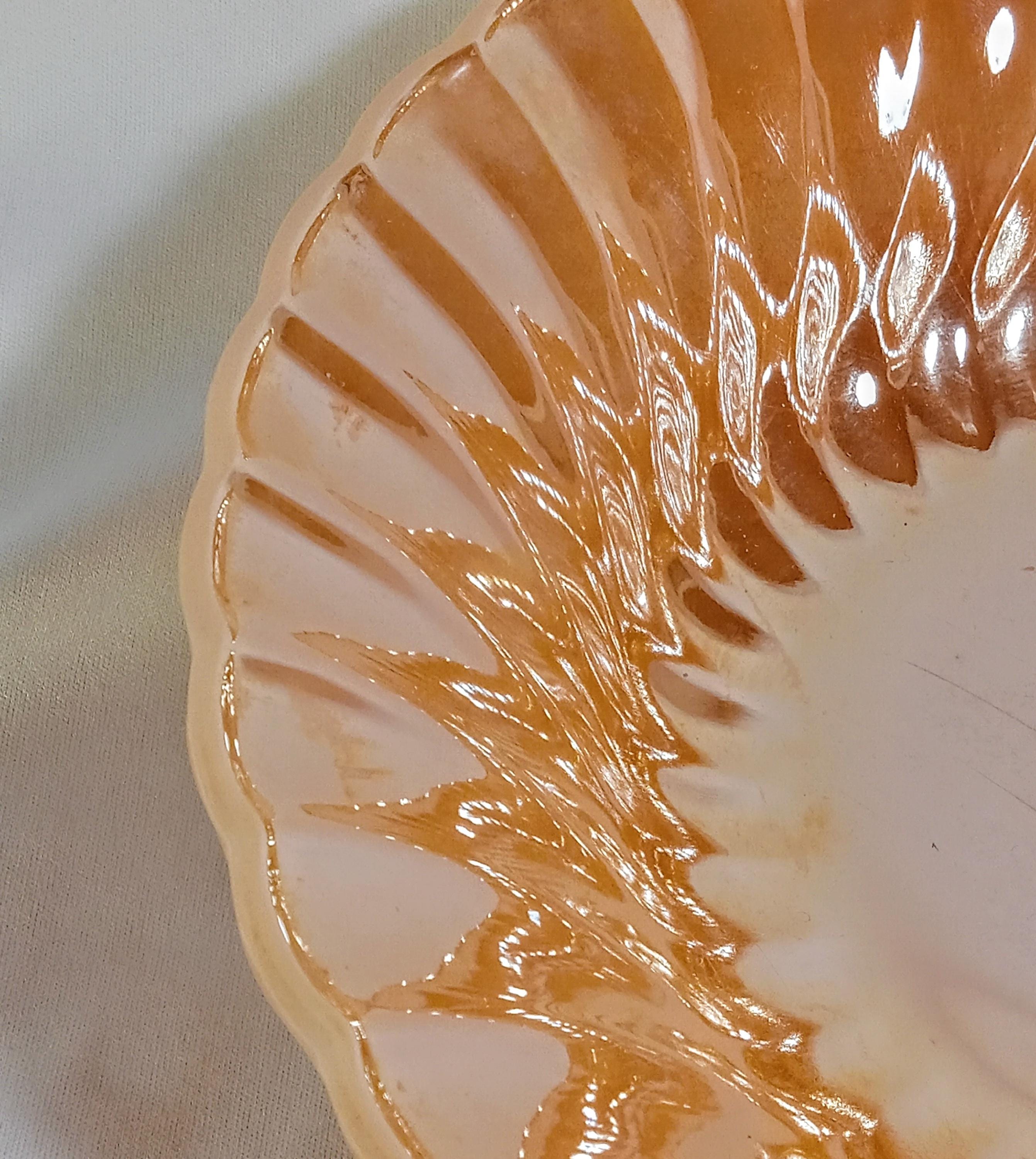 Vintage Anchor Hocking Fire-King Serving Bowl – Peach Luster Iridescent Glass