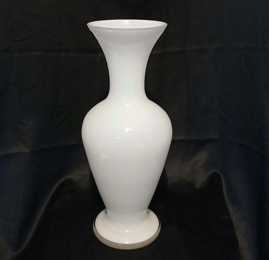 Hand Blown Glass Vase | Vintage Bohemian Opaline
