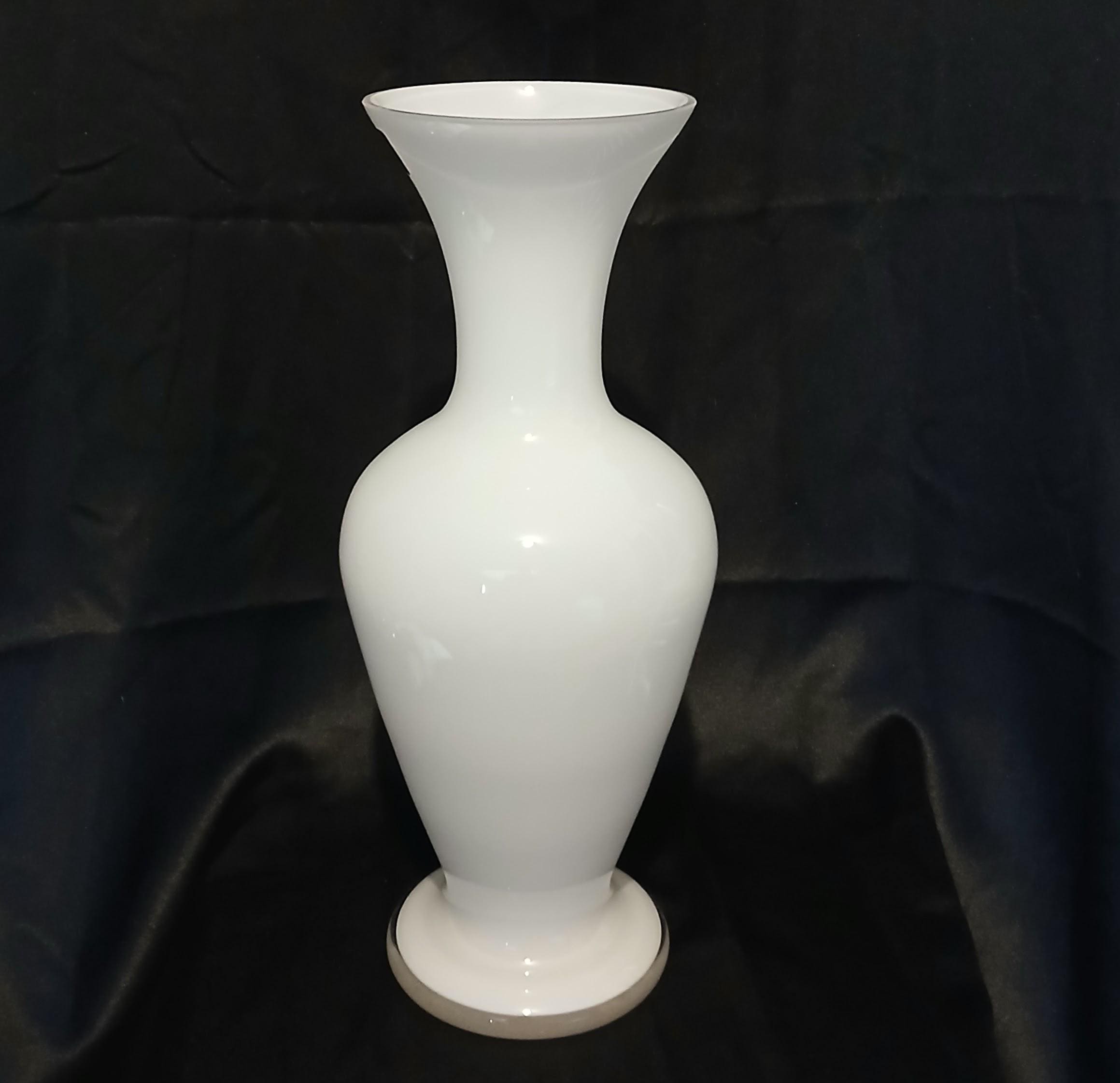 Hand Blown Glass Vase | Vintage Bohemian Opaline