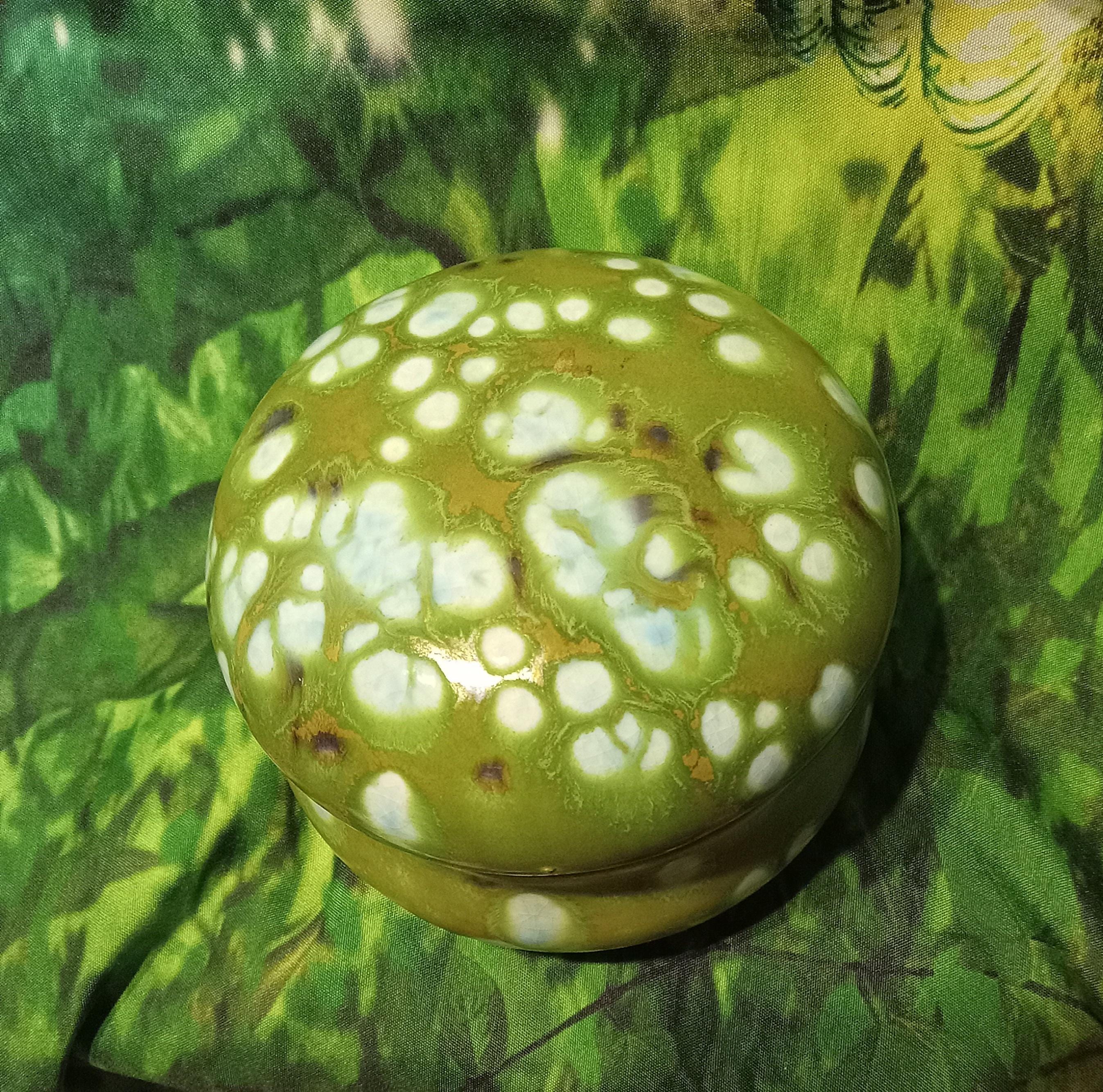 Hand-Glazed Studio Pottery - Trinket Box - Signed "Charlotte"