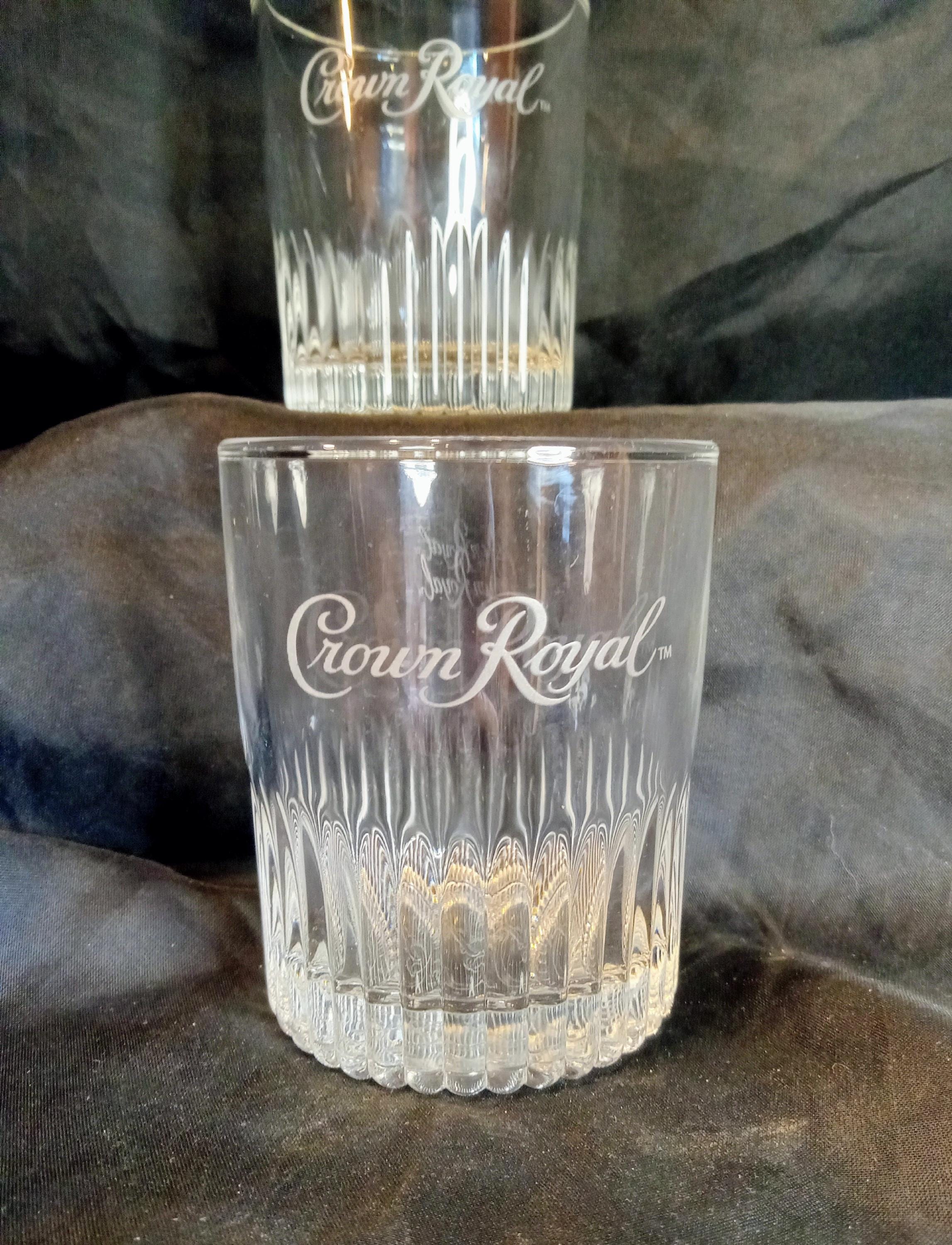 Vintage Crown Royal Low Ball Rocks Whiskey Glasses - Set of two