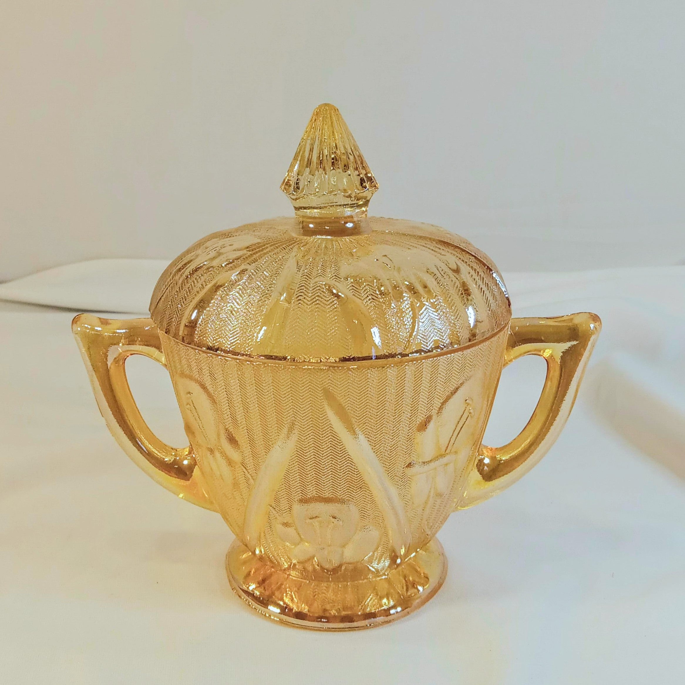 Vintage Carnival Glass  Cream & Sugar Set - Jeanette  Glass Co.