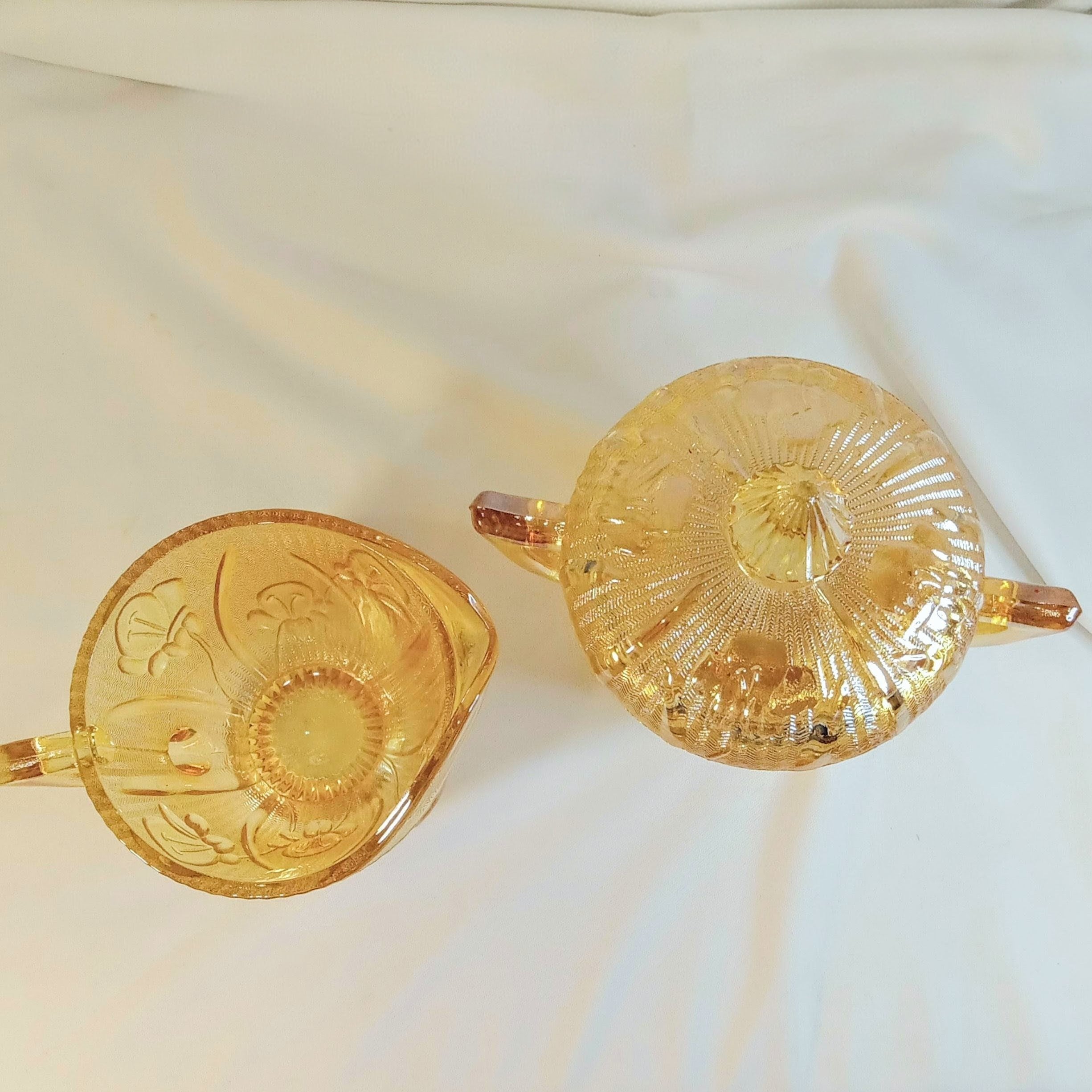 Vintage Carnival Glass  Cream & Sugar Set - Jeanette  Glass Co.