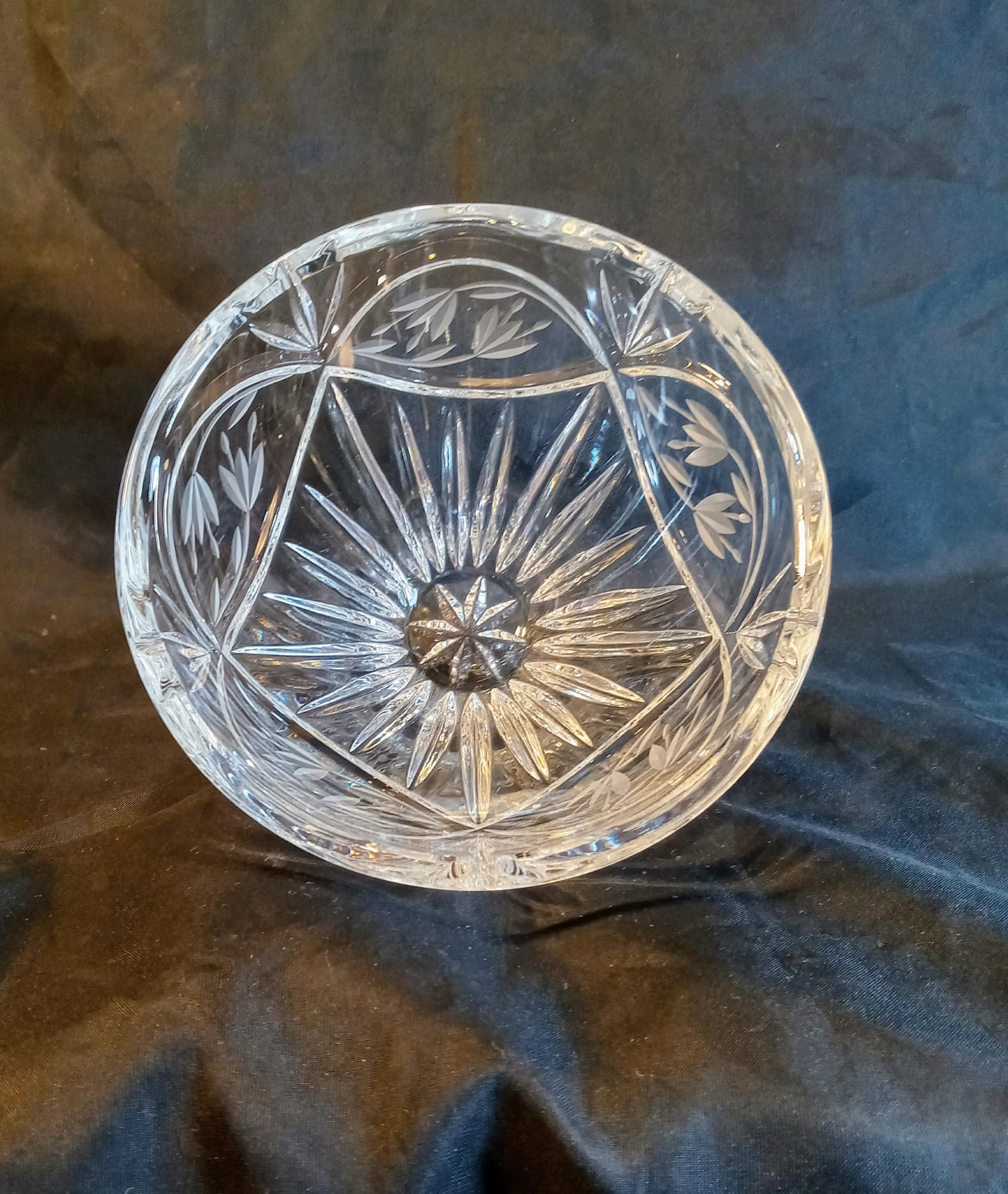 Vintage Gorham Crystal Bowl / Victorian Garden Pattern