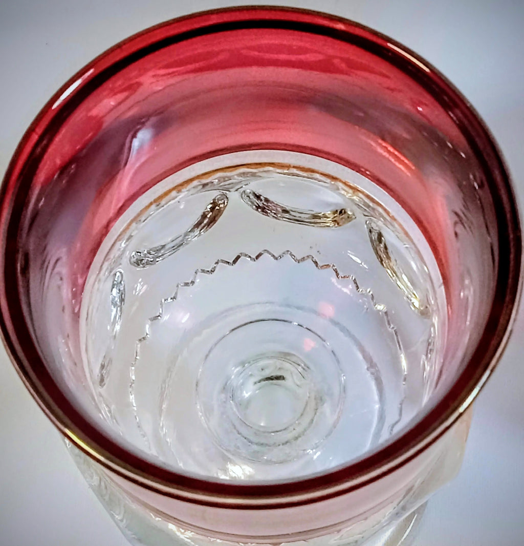 Indiana Glass King’s Crown/Thumbprint Ruby Stained Goblets