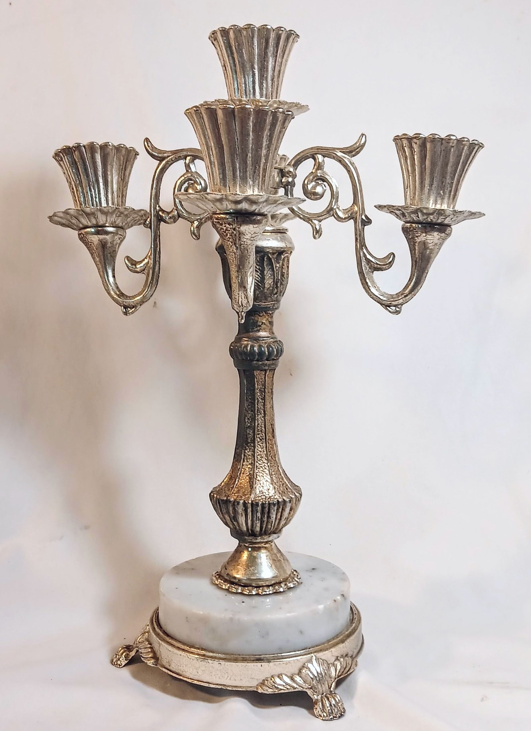 Vintage Hollywood Regency Candelabra - 5 Arm - Marble Base