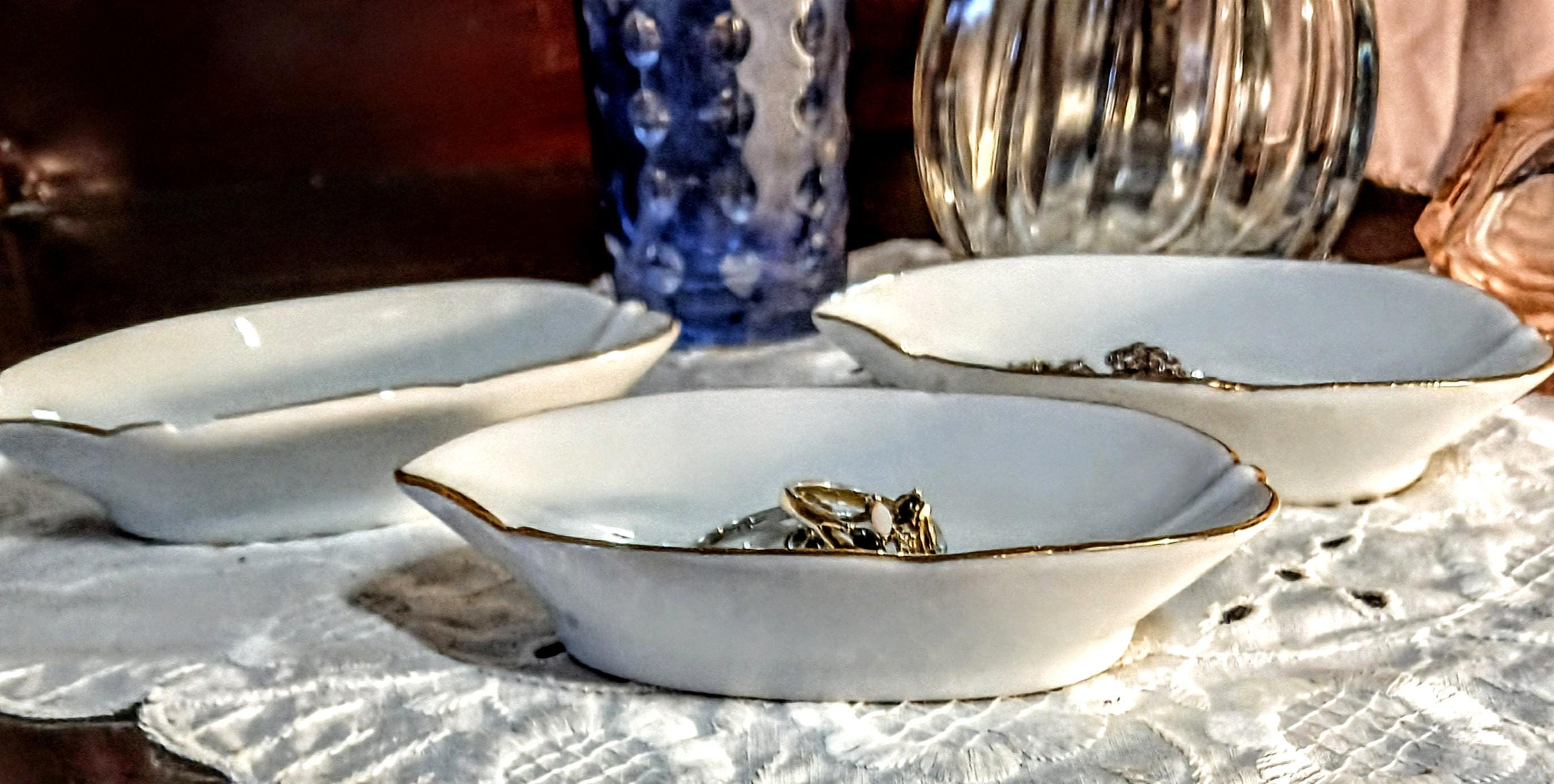 Vintage Porcelain Ring Dish/Trinket Dish - Set of 3