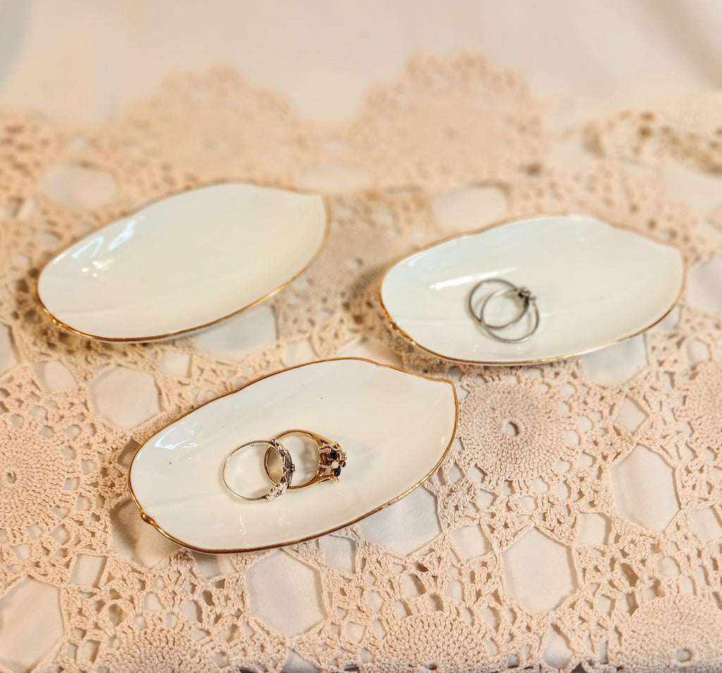 Vintage Porcelain Ring Dish/Trinket Dish - Set of 3