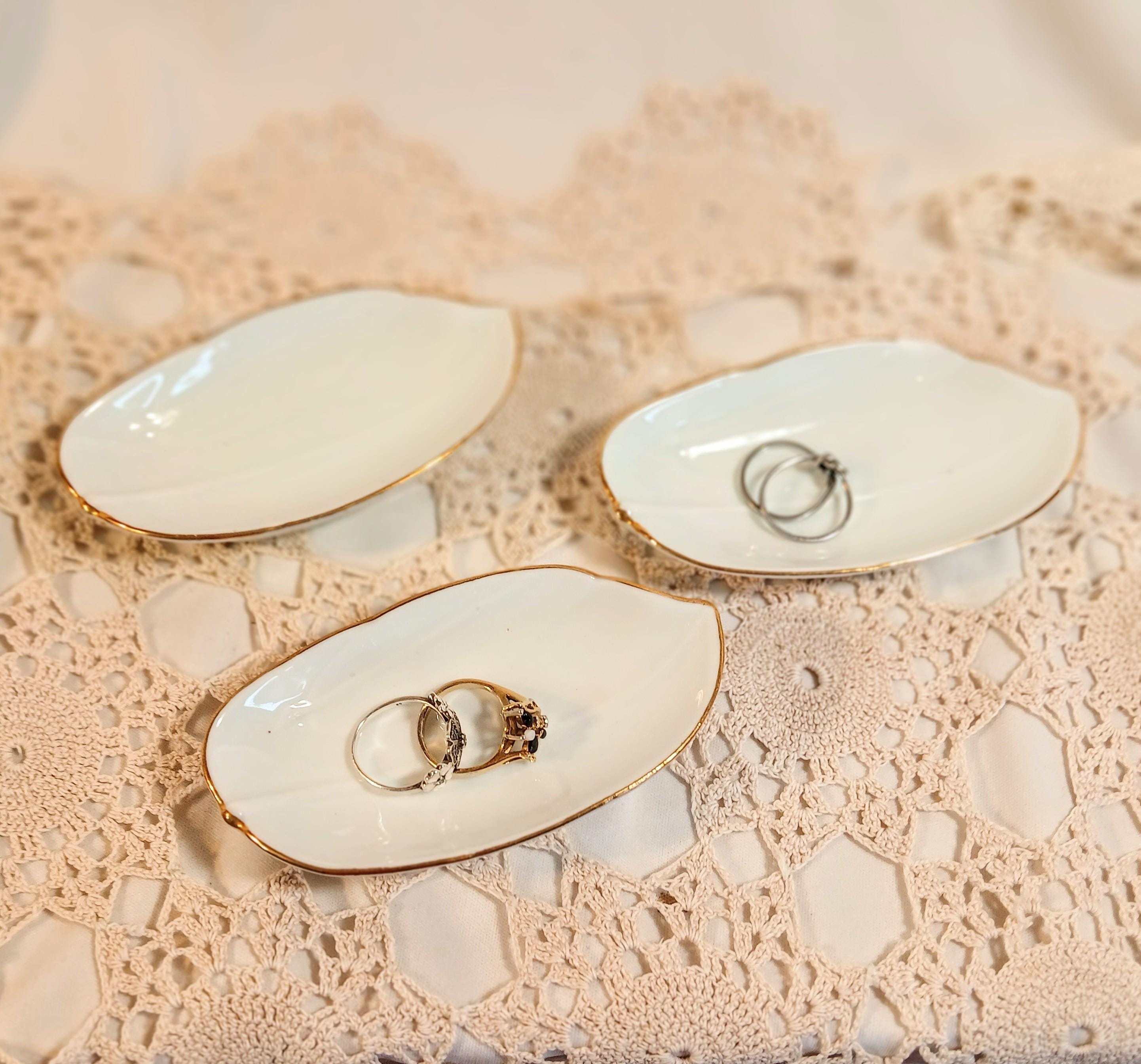 Vintage Porcelain Ring Dish/Trinket Dish - Set of 3