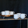 Vintage Tea Cups & Creamer - "Silver Elegance" - Salem, England