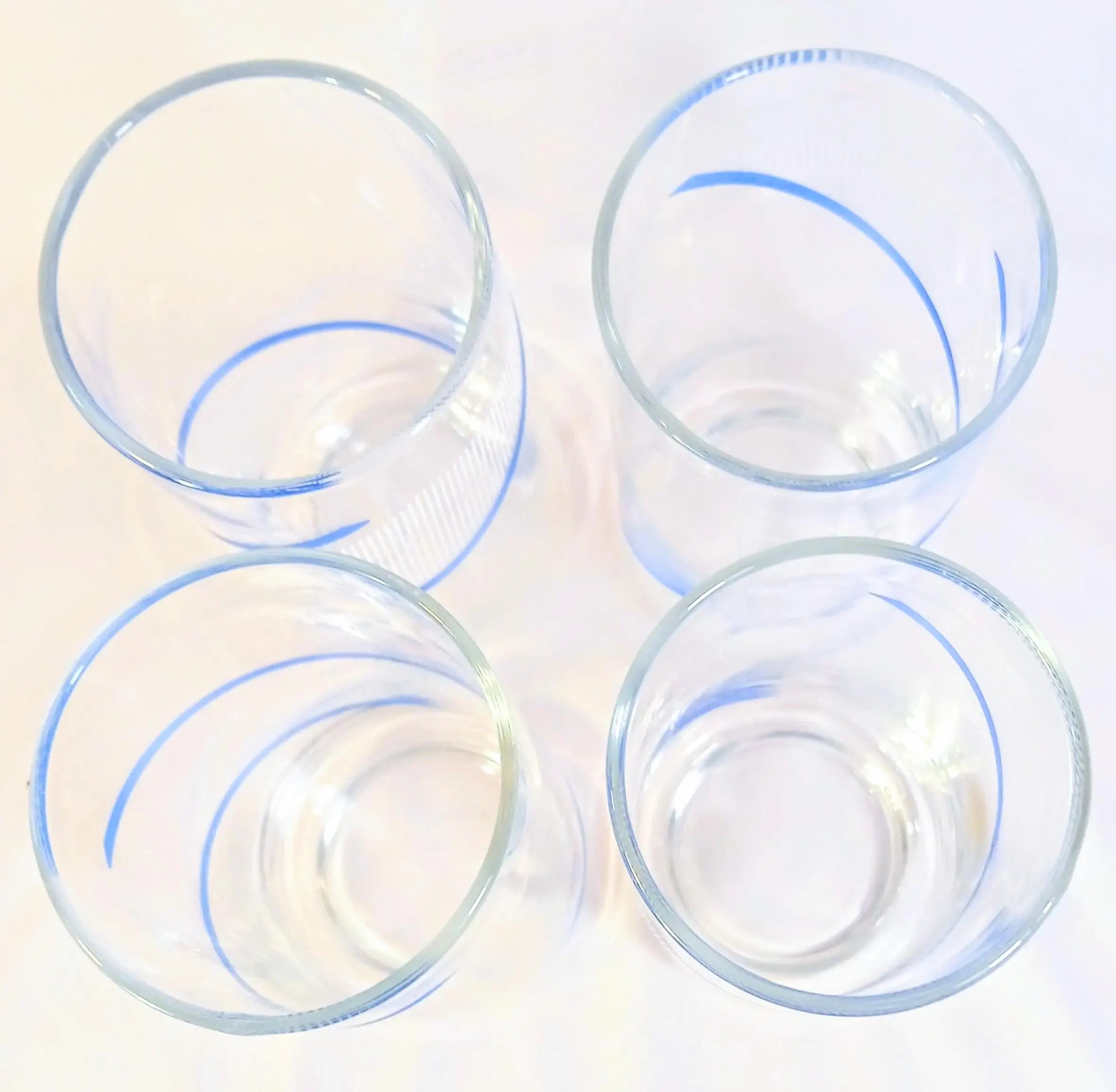Crisa Blue Swirl Drinking Glasses - Set of Four - by Georges Briard