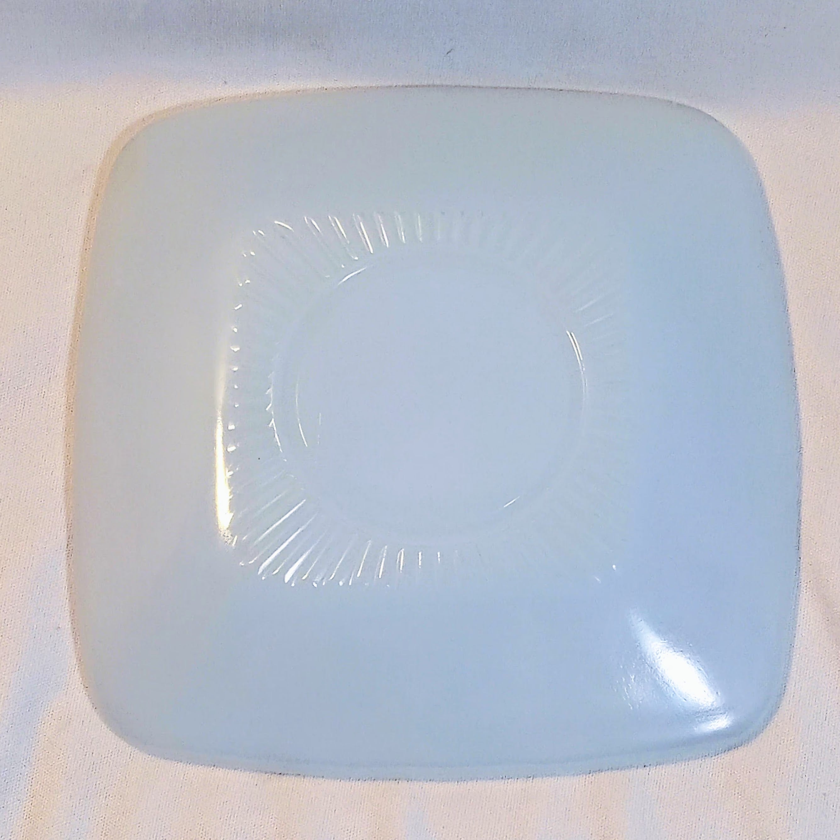 Anchor Hocking Fire-King Saucers – Delphite Blue Milk Glass